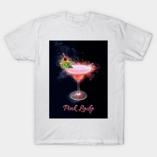 Pink Lady Cocktail Drink Happy Hour Party T-Shirt